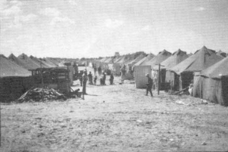 ‘Tent City’—where squatters' huts have been bulldozed.