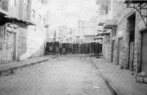 A street in the West Bank that has been sealed by Israeli security forces.
