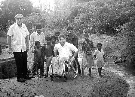 One of the ESCAP coordinators discovers the difficulty of travel by wheelchair in rural India.