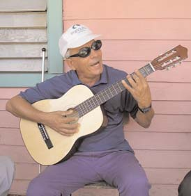A band musician who plays the guitar and sings beautifully, visited the CBR Center in Bartolome Maso, and sang songs he had written about Jose Marti’s vision of Cuba, and about the need stop wars and conflicts between nations, so all of humanity can join together in world peace.