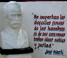 Outside the humble ‘Headquarters’ of the CBR program in Bartolomé Maso is a bust of the revolutionary Cuban poet, José Martí, with a tablet that reads: ‘The physical defects of people matter little if from their hearts spring noble and just ideas.’