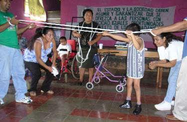 For Jose two stretched ropes worked better than his sophisticated walker for helping him gain better balance.