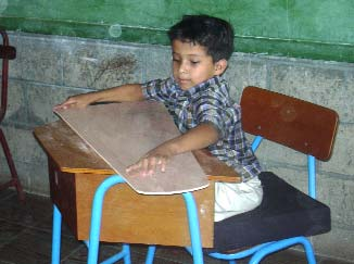 Joarling was so eager for his parapodium, he even helped by sanding the plywood frame.