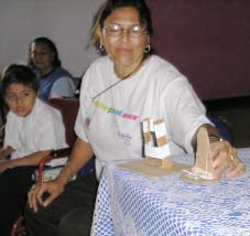 Cardboard models of the parapodium and standing frame.