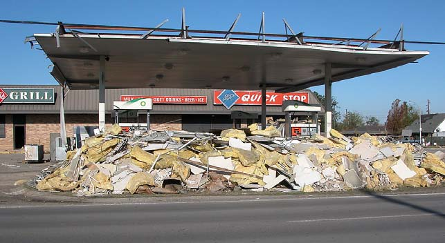 Toxic Insulation poses a serious health hazard to workers cleaning up after Katrina.