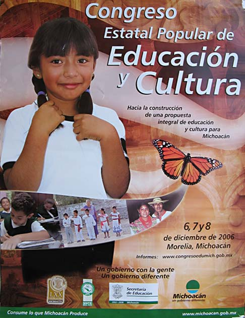 Poster for the Michoacan state-wide People’s Congress on Educational Reform