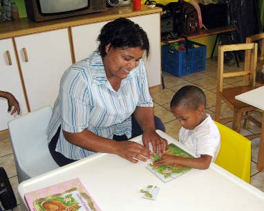 Some of the most dedicated care providers at the APD centers are local mothers of disabled children.