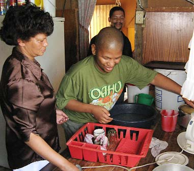 Teaching Morne takes a lot of supervision and patience, but Morne glows with pride when he is able to be useful.