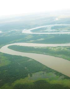 Much of the travel in Kalimantan is done by river on boats.