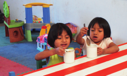 The twins, who were physically and developmentally stunted when they arrived, have blossomed under the nurturing support of Doña Coco and the other children.