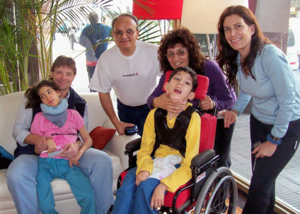 Matias and his parents with Nicole.