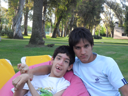 Matias with his younger brother who over the years has been one of his best friends and helpers.