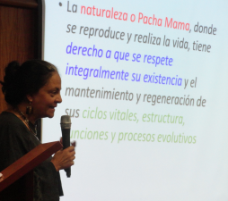 Esperanza Martinez, (Ecuador) speaks on the fundemental righs of both people and of the natural world.