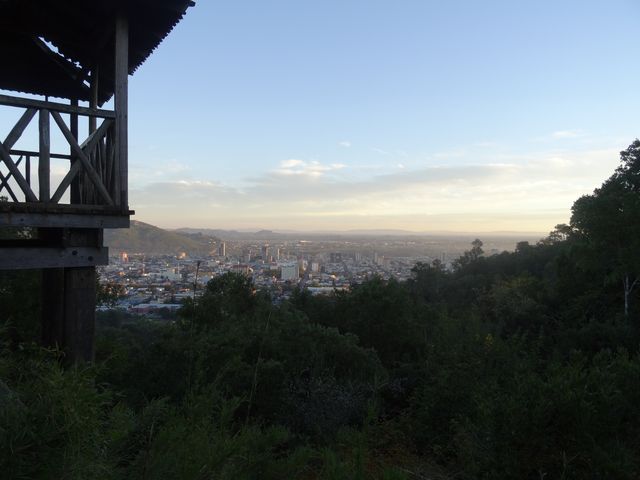 View of Temuco in southern Chile, as seen from a mountain park at the edge of the city, where the natural forest has been preserved.
