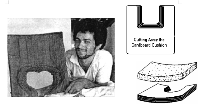Pictures of cardboard cushions from Disabled Village Children by David Werner, page 157.