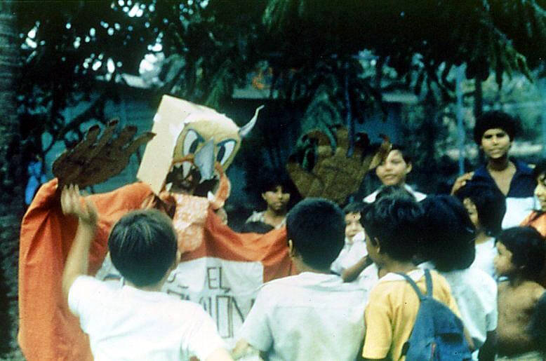 21. Again the Monster runs through the crowd looking for children who have not been vaccinated.